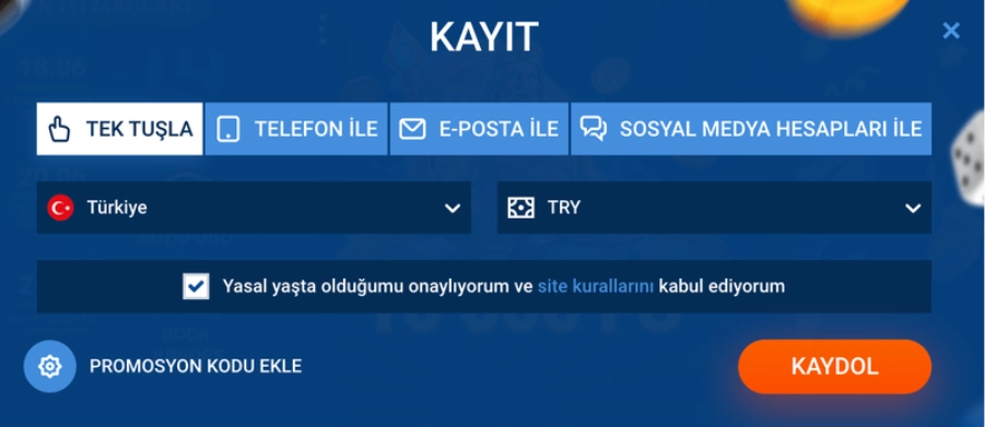 Mostbet Türkiye'de kayıt işlemi